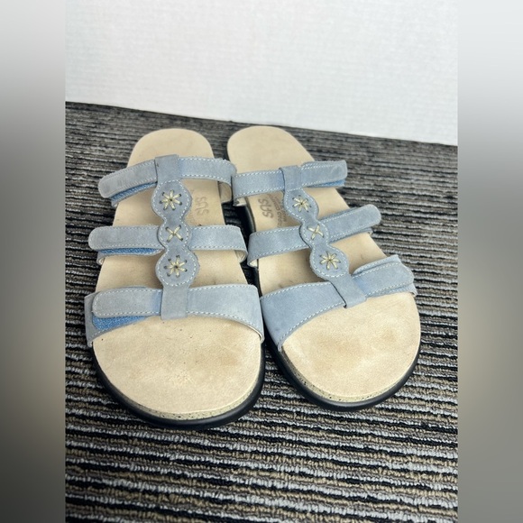 SAS Naples Slide Blue and Cream Sandals-Size 9.5 M - Picture 11 of 12